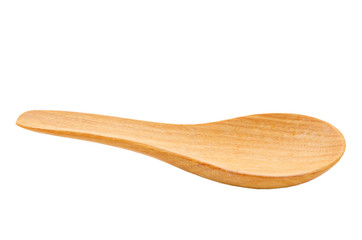 Wooden Spoon Isolated on White.