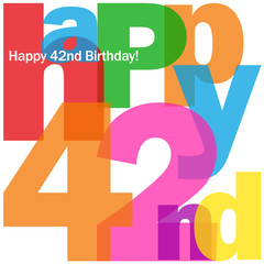 HAPPY 42nd BIRTHDAY Vector Card