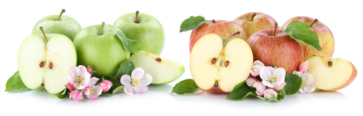 Apfel Frucht Äpfel Früchte Hälfte geschnitten Freisteller fre