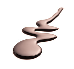 chocolate drop on a white background