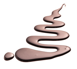 chocolate drop on a white background