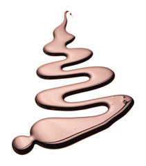 chocolate drop on a white background