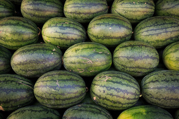 pile of watermelon at market in Thailand