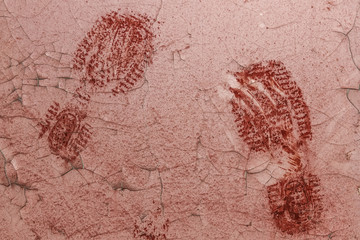 Next boot red blood on the wall paint texture old wall