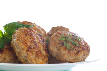 fried meatballs with herbs