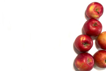 Several apples on white background