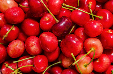 background berries ripe cherry pink closeup