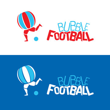 Bubble soccer logos. Bubble football logos. Template Set.