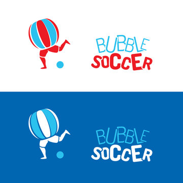 Bubble soccer logos. Bubble football logos. Template Set.