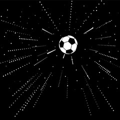 Soccer football object in middle of moving stars