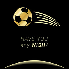 Stylish football Wish poster or card design