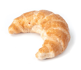 Fresh and tasty croissant over white background