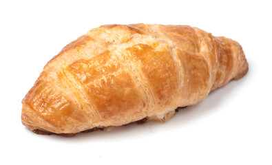 Fresh and tasty croissant over white background