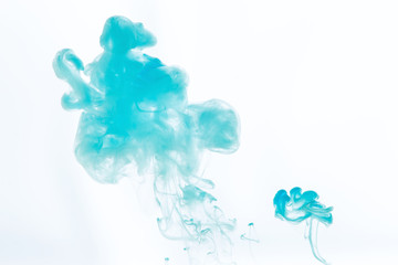 The clouds of paint on the white