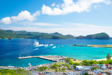 小笠原諸島　父島　おがさわら丸の出港