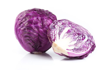 Obraz premium Red cabbage isolated on white background
