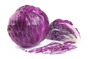 Red cabbage isolated on white background