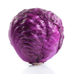 Red cabbage isolated on white background