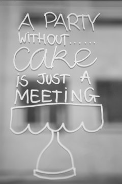 Text on window glass