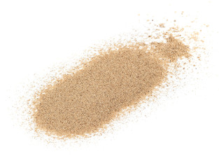 Fototapeta na wymiar closeup of a pile of sand on a white background
