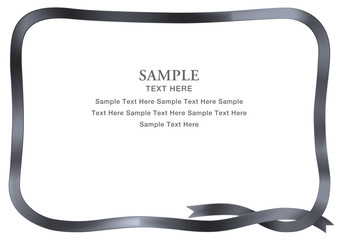 柔らかいリボンのフレーム（黒）