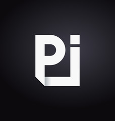 PI Two letter composition for initial, logo or signature.