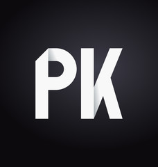 PK Two letter composition for initial, logo or signature.