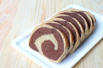 Freshly bread, Whole wheat bread baked at home very healthy, Two Tone Rye Bread.