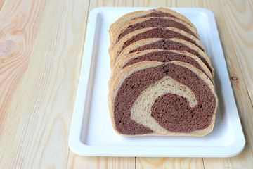 Freshly bread, Whole wheat bread baked at home very healthy, Two Tone Rye Bread.