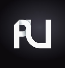 PU Two letter composition for initial, logo or signature.