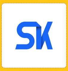 SK Two letter composition for initial, logo or signature.