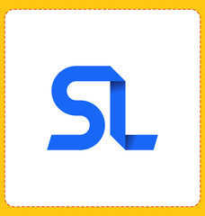 SL Two letter composition for initial, logo or signature.