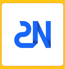 SN Two letter composition for initial, logo or signature.