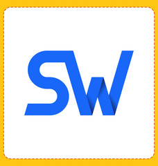 SW Two letter composition for initial, logo or signature.