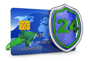 shield and credit card