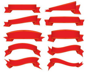 Obraz premium set of red ribbons