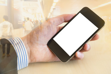 businessman hand on smat phone