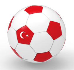 Soccer ball with Turkish flag symbols
