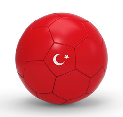 Fototapeta premium Soccer ball with Turkish flag symbols