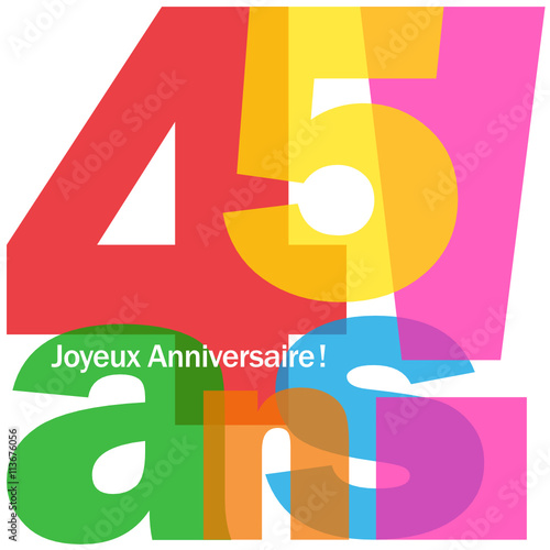 Carte Anniversaire 45 Ans