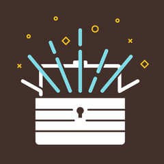 Treasure chest icon. Vector flat illustration.