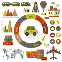Flat style travel infographic