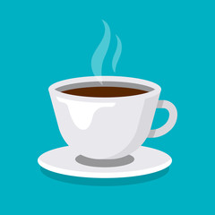 Cup of coffee with smoke. Vector illustration