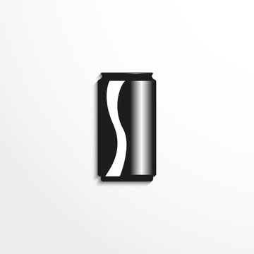 Beverage in aluminum cans. Vector icon.