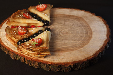 Pancakes with fresh blueberries