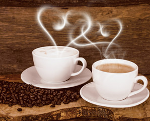 Good Morning: Coffee with heart-shaped steam :)