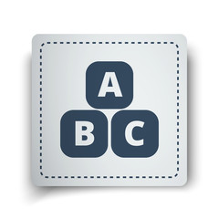 Black Abc Blocks icon on white sticker