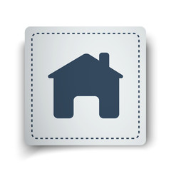 Black Home icon on white sticker