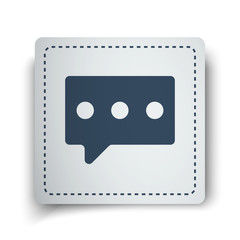 Black Message icon on white sticker