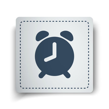 Black Alarm Clock icon on white sticker
